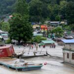 Tragic Scene in Singtam, Gangtok District: Cloudburst-Triggered Flash Flood Claims 14 Lives, Leaves 102, Including 22 Army Personnel, Missing on October 4, 2023 ( Photo Credit: PTI)